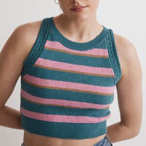 [Madewell] NWOT Crochet-Trim Cropped Sweater Tank Small